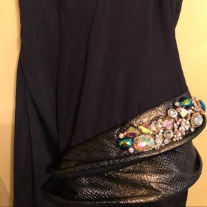 A short unique black dress